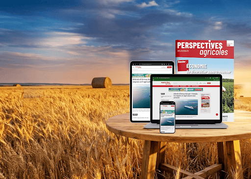 Perspectives Agricoles sur magazine, tablette, téléphone et ordinateur au champ